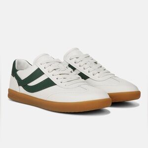 Vince Men’s Oasis Leather Sneaker Chalk White/Pine Green Size 12
